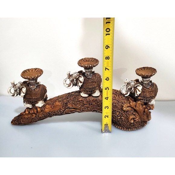 Handmade carving Unique corElephant candle stand Decor - Picture 4 of 6